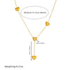 Fashion Simple Commuter Stainless Steel Heart Shape Tassel Chain Pendant Jewelry Necklace With Electroplating For Women