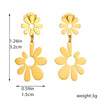 Fashion Simple Creative Gold Plated Stainless Steel Floret Opening Pendant Titanium Steel Earrings Sweet Style Geometric Pattern Electroplated