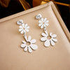 Fashion Simple Creative Goldplated Stainless Steel Flower Open Earrings