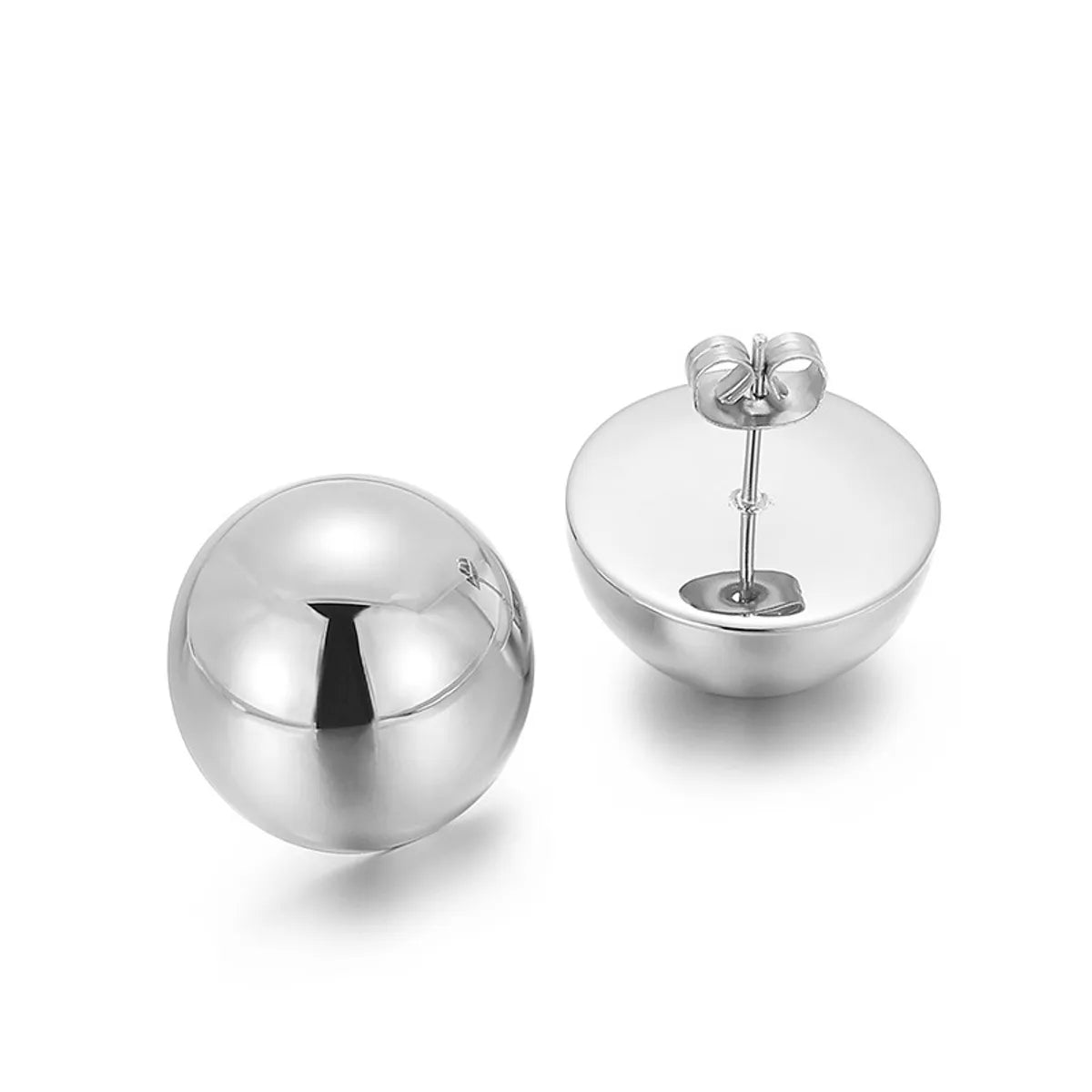 Fashion Simple Creative Stainless Steel Hemisphere Hollow Earrings