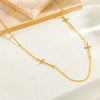 Fashion Simple Cross Stainless Steel Women's Necklace With Electroplating