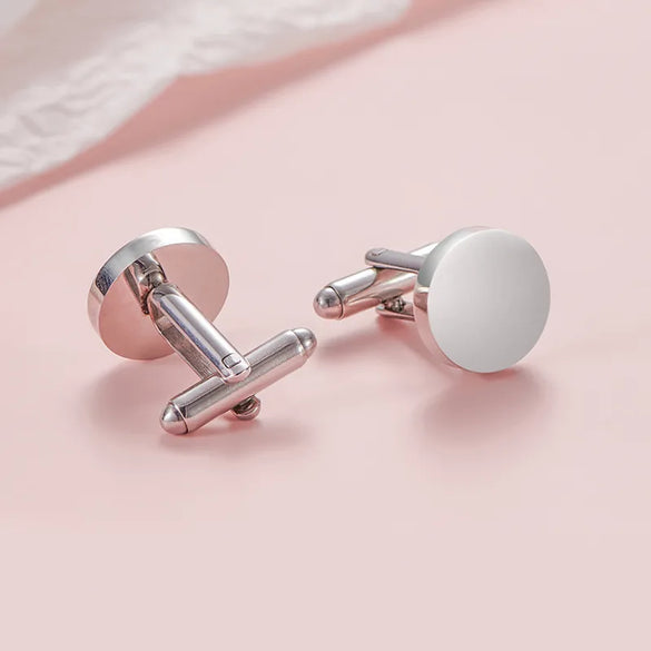 1 Pair Simple Style Round Customization Laser Engraving 304 Stainless Steel Unisex Cufflinks