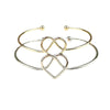 Fashion Simple Cut Out Open Metal Bangle Bracelet With Heart And Floral Detail Electroplated Women's Bracelet Accessory