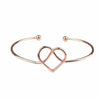 Fashion Simple Cut Out Open Metal Bangle Bracelet With Heart And Floral Detail Electroplated Women's Bracelet Accessory