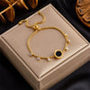 Fashion Simple Design Diamond Love Pearl Butterfly Snake Pendant Goldplated Titanium Steel Women's Bracelet
