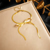 Fashion Simple Design Goldplated Stainless Steel Bow Snake Bone Chain Bracelet For Women