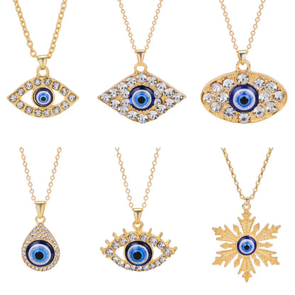 Fashion Simple Devil Eye Pendant Necklace Alloy Necklace