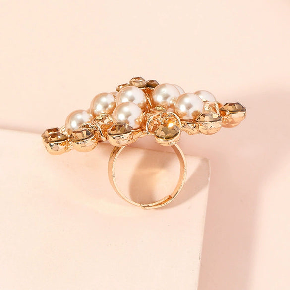 Fashion Simple Diamond Rose Flower Alloy Ring