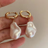 Fashion Simple Elegant Retro Pearl Ball Circle Alloy Gold Earrings For Women With Geometric Design And Electroplating Treatment