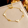 Fashion Simple Elegant Temperament Hollow Smooth Gold Plated Stainless Steel Heart Shaped Electroplated Women's Bracelet