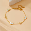 Fashion Simple Elegant Temperament Hollow Smooth Gold Plated Stainless Steel Heart Shaped Electroplated Women's Bracelet