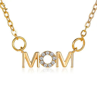 Fashion Simple English Letter Necklace Mother Pendant Clavicle Chain Mom Mother'S Day Necklace