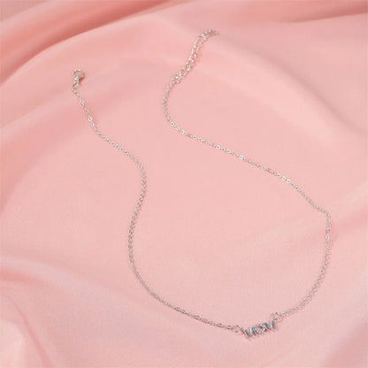 Fashion Simple English Letter Necklace Mother Pendant Clavicle Chain Mom Mother'S Day Necklace