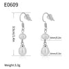 Fashion Simple Freshwater Pearl Earrings Geometric Style Electroplated For Women
