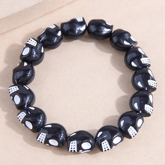 Fashion Simple Geometric Black Skull Shaped Resin Bracelet