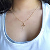 Fashion Simple Geometric Cross Gold Plated Alloy Necklace