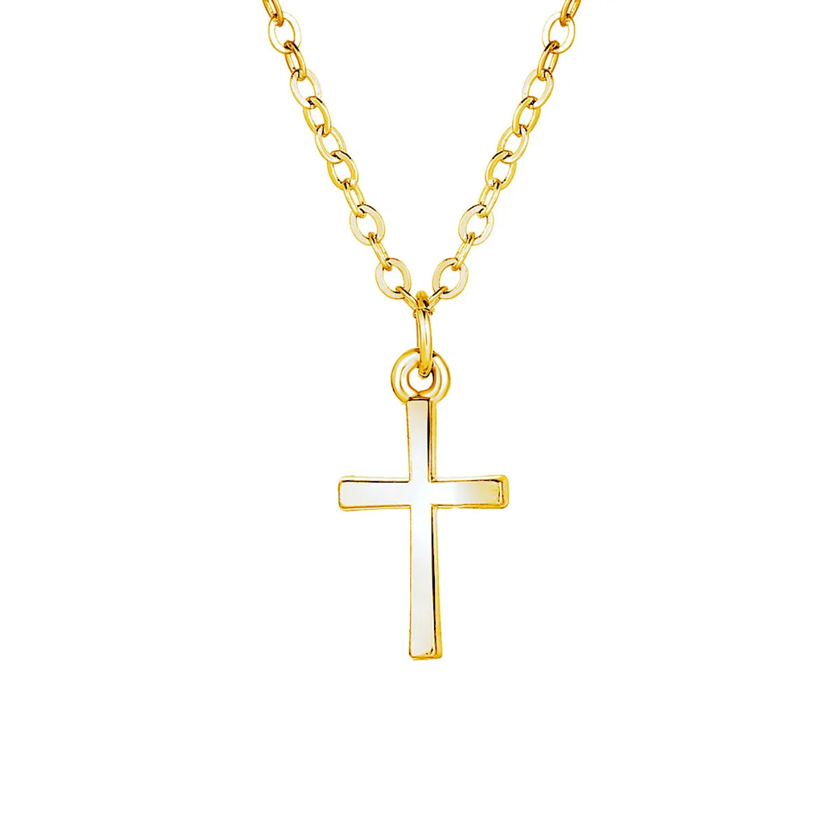 Fashion Simple Geometric Cross Gold Plated Alloy Necklace