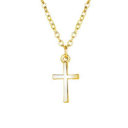 Fashion Simple Geometric Cross Gold Plated Alloy Necklace