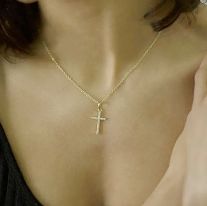 Fashion Simple Geometric Cross Gold Plated Alloy Necklace