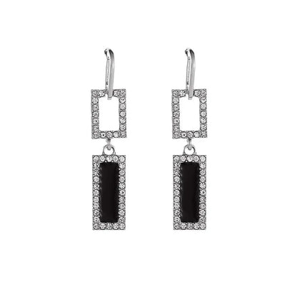 Fashion Simple Geometric Earrings Square Diamond Earrings