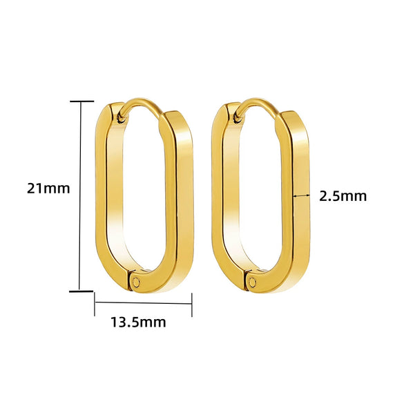 Fashion Simple Geometric Golden Stainless Steel Electroplated Women's Earrings