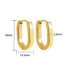 Fashion Simple Geometric Golden Stainless Steel Electroplated Women's Earrings