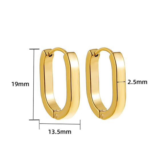 Fashion Simple Geometric Golden Stainless Steel Electroplated Women's Earrings