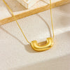 Fashion Simple Geometric Goldplated Stainless Steel Ushaped Pendant Clavicle Chain Women's Jewelry Necklace