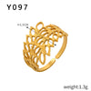 Fashion Simple Geometric Hollow Multilayer Texture Stitching Design Sense Finger Ring Titanium Steel Opening Ring With Electroplating