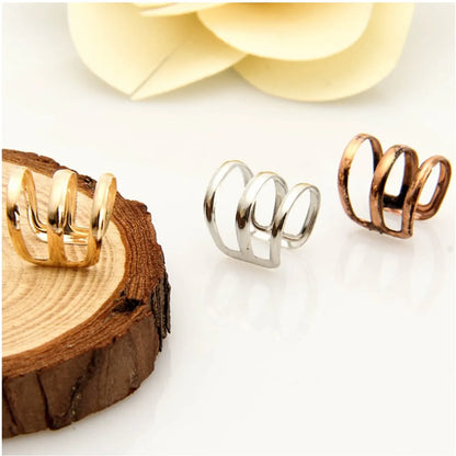 Fashion Simple Geometric Shape Adjustable Knuckle Hollow Out Metal Ear Clip