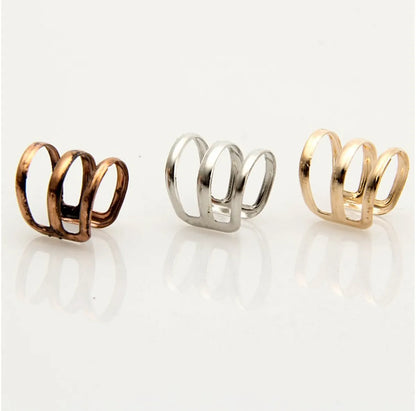 Fashion Simple Geometric Shape Adjustable Knuckle Hollow Out Metal Ear Clip