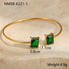 Fashion Simple Geometric Square Zircon Stainless Steel 18K Gold Plated Women's Bracelet