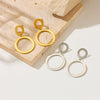 Fashion Simple Geometric Stainless Steel Gold Plated Butterfly Flower Irregular Pendant Earrings For Women