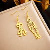 Fashion Simple Geometric Stainless Steel Gold Plated Butterfly Flower Irregular Pendant Earrings For Women