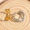 Fashion Simple Geometric Stainless Steel Open Ring With Electroplating Design Unisex