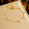 Fashion Simple Gold Plated Stainless Steel Bracelet With Butterfly Disc Lightning Crown Eye Pendant Accessories