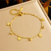 Fashion Simple Gold Plated Stainless Steel Bracelet With Butterfly Disc Lightning Crown Eye Pendant Accessories