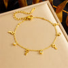 Fashion Simple Gold Plated Stainless Steel Bracelet With Butterfly Disc Lightning Crown Eye Pendant Accessories