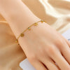 Fashion Simple Gold Plated Stainless Steel Bracelet With Butterfly Disc Lightning Crown Eye Pendant Accessories