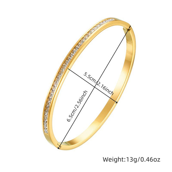 Fashion Simple Gold Plated Stainless Steel Geometric Round Bracelet