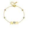 Fashion Simple Gold Plated Stainless Steel Women's Bracelet With Letters Numbers Text Design
