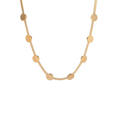 Fashion Simple Gold Titanium Steel Necklace Choker Necklace