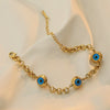 Fashion Simple Goldplated Geometric Devil's Eye Titanium Steel Women's Bracelet