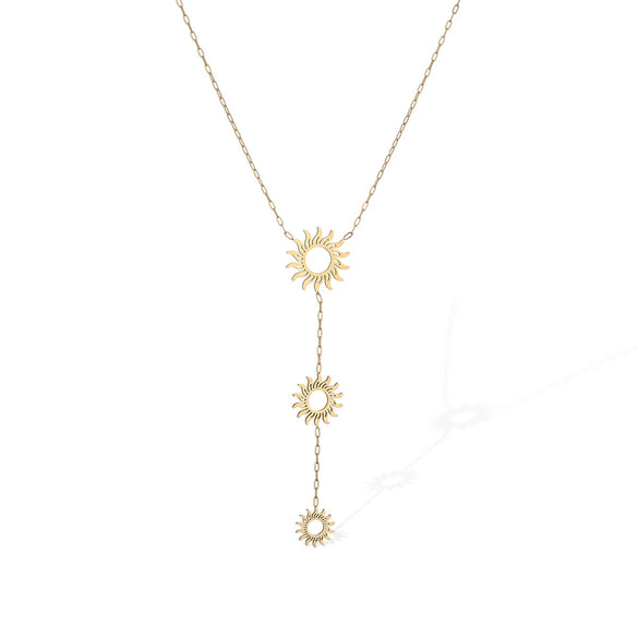 Fashion Simple Goldplated Stainless Steel Geometric Pendant Necklace For Women