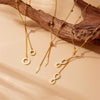 Fashion Simple Goldplated Stainless Steel Round Feather Pendant Necklace For Women