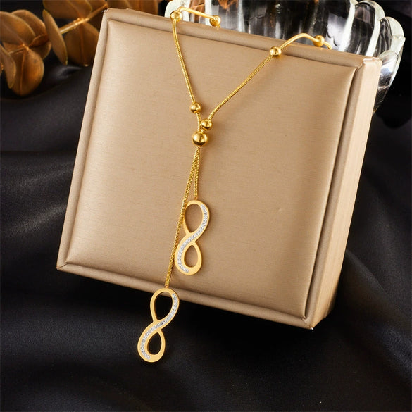 Fashion Simple Goldplated Stainless Steel Round Feather Pendant Necklace For Women