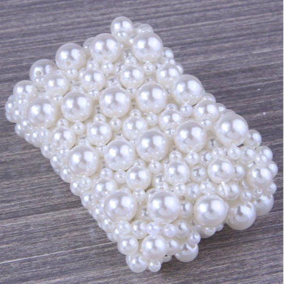 Fashion Simple Handmade Imitation Pearl Ultra Wide Elastic Women's Bracelet