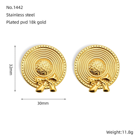 Fashion Simple Hat Earrings Stainless Steel Electroplating Women's