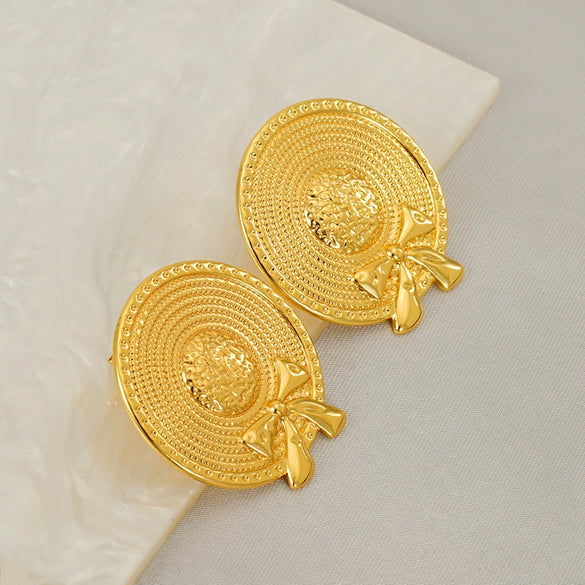 Fashion Simple Hat Earrings Stainless Steel Electroplating Women's