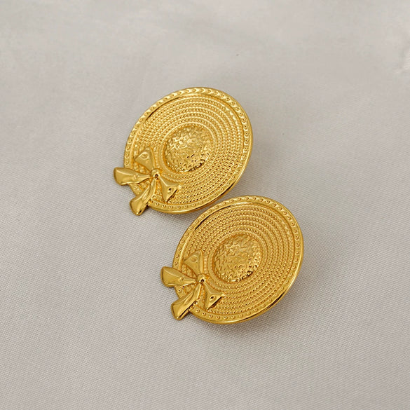 Fashion Simple Hat Earrings Stainless Steel Electroplating Women's